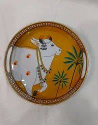Handcrafted Brass Cow Design Serving Trey